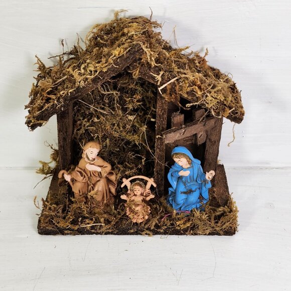 Nativity Set Christmas Manger Creche 6.5" Mary Joseph Jesus made in Italy - Picture 2 of 9